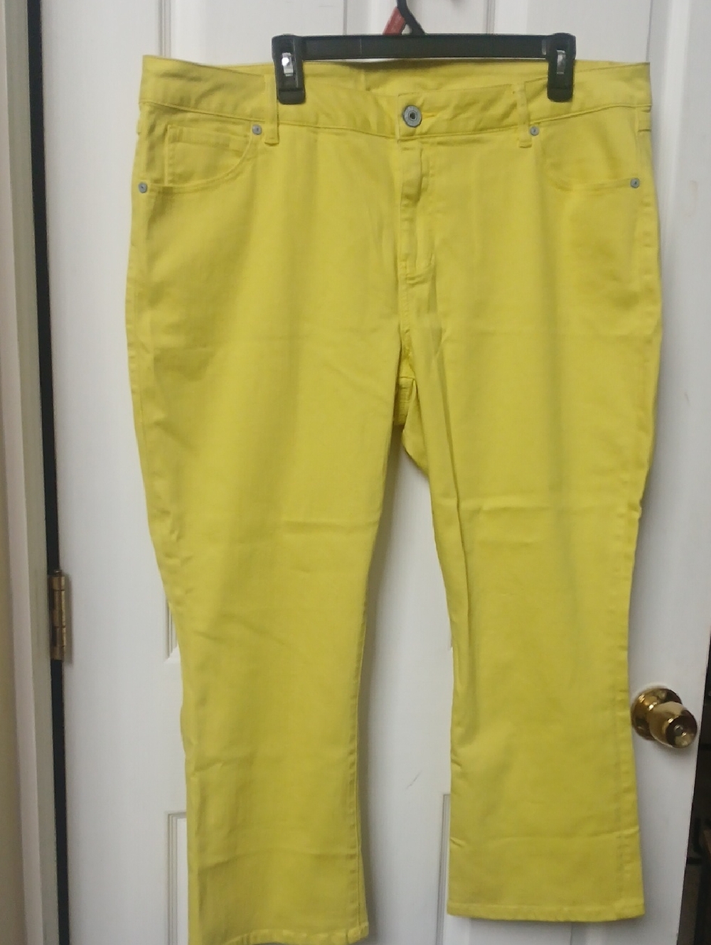 CAbi Bright Yellow Straight-Leg Jeans